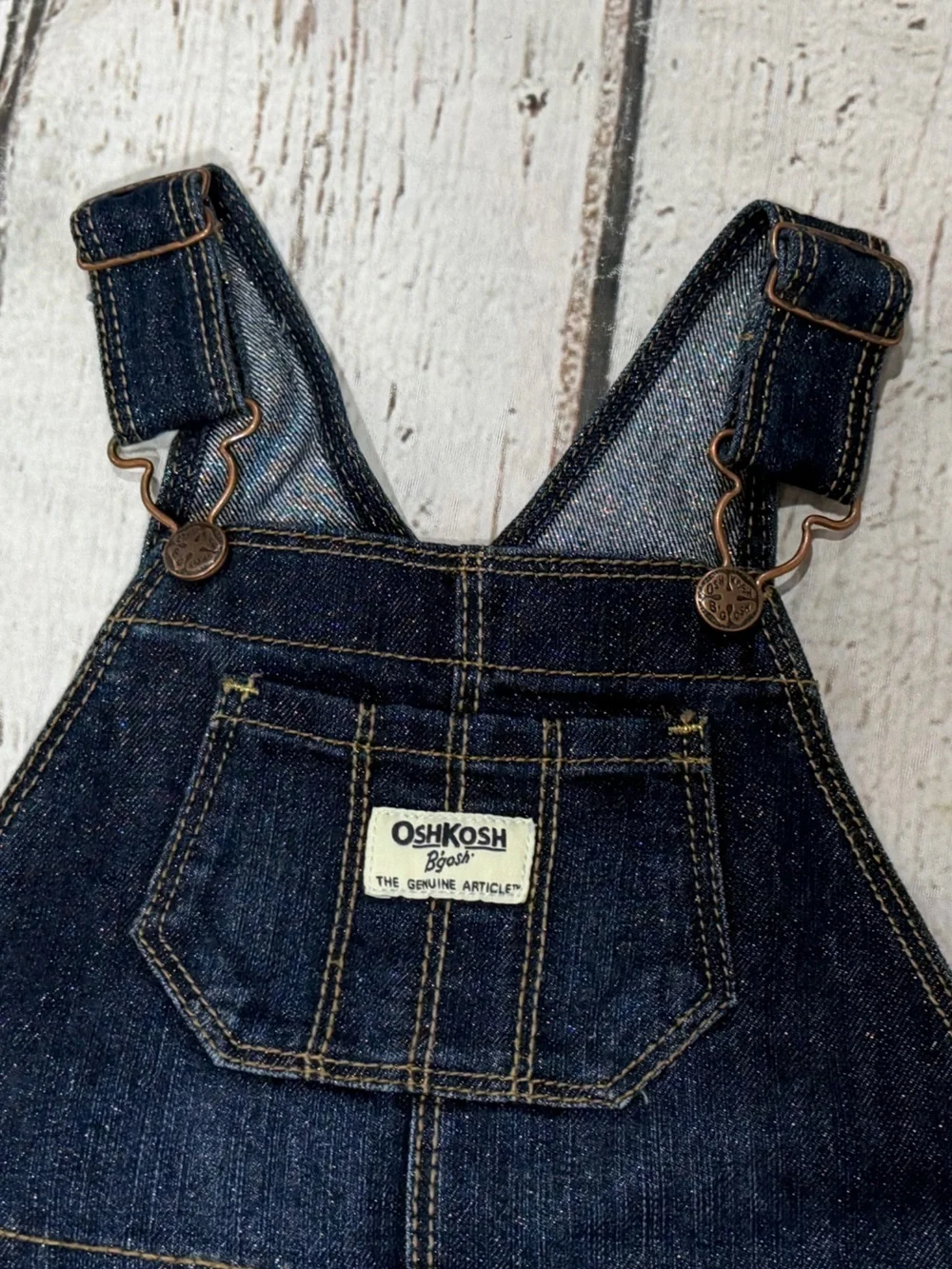 Oshkosh B'Gosh Blue Denim Overalls Size 24 Months New Kid Jeans